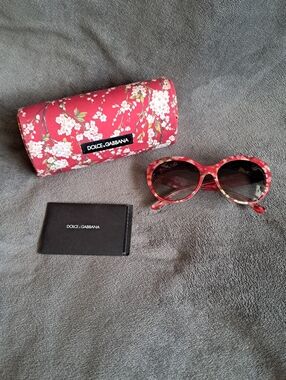 Dolce & Gabbana Women's Red Floral Round Sunglasses